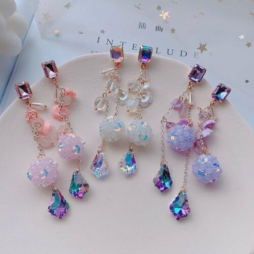 Ethnic Shell Water Drop Women Dangle Earrings Shell Leaf Crystal Pentagonal Star Long Tassel Bohemian Earrings Statement Jewelry