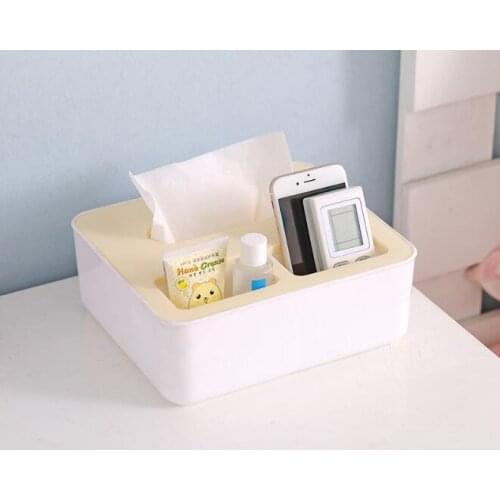 1PC New Napkin Holder Wood Grain Plastic Tissue Box Case Home Kitchen Paper Mobile Phone Holder Storage Box Accessories OK 0701