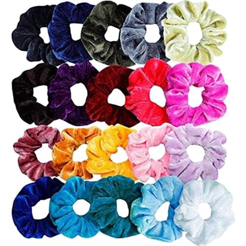 20pcs Hair Scrunchie Velvet Elastic HairBands for Women Girls Scrunchies Pack Ties headband Hair Accessories Drop Shipping
