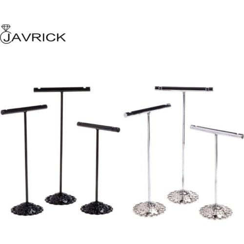 3 Pcs Alloy Earrings Display T-Shape Stand Showcase Jewelry Organizer Holder