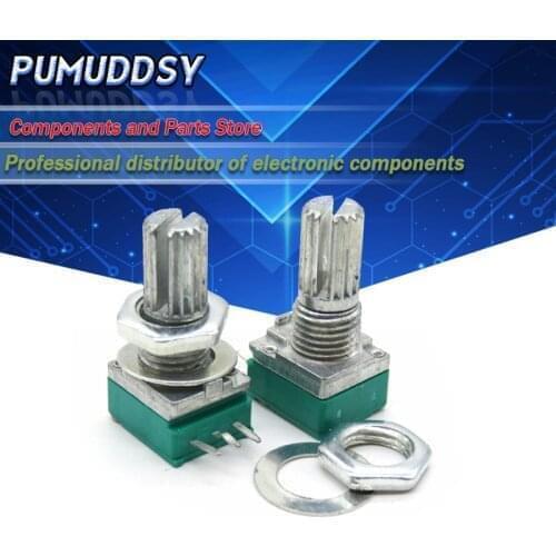 5PCS RK097N 5K single linked potentiometer B5K with a switch audio 3pin shaft 15mm amplifier sealing potentiometer