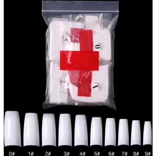 500Pcs Clear White Natural French False Acrylic Nail Tips UV Gel Ultra Flexible - Size #0- #9 - Pack of 500 tips Fake Nail