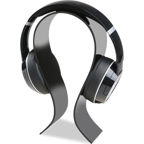 Acrylic Headphone Stand Gaming Headset Holder / Hanger, Extra Thick - Black