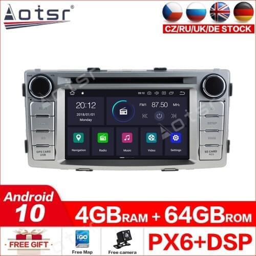 2 din stereo Auto receiver Android10.0 For Toyota HILUX car GPS navigator Car DVD Player Autoradio 2012 - 2015 GPS head unit IPS