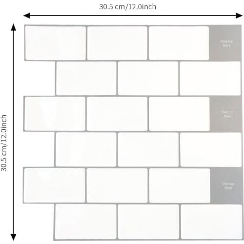 Funlife White stereo Crystal adhesive sticker,Modern Waterproof Bathroom Sticker Decoration,Self adhesive PVC Tiles Stickers