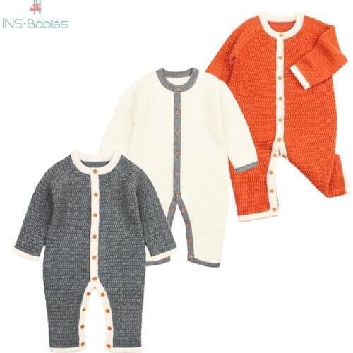 Baby Winter Bodysuit Newborn Cotton Clothing Children Clothes Girls Long Sleeves Jumpsuit Boys Kniting Sweater Casual Body Suit