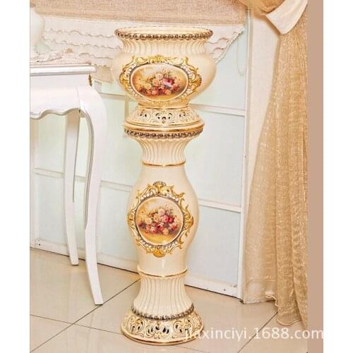 European top gilt ceramic ornaments home decoration floor ivory porcelain vases Decoration Roman