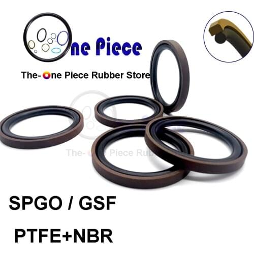 SPGO Glyd ring High = 2.2mm-8.1mm hydraulic seal Piston compact seal PTFE /Bronze /NBR Orings GSF PTFE+NBR Gasket