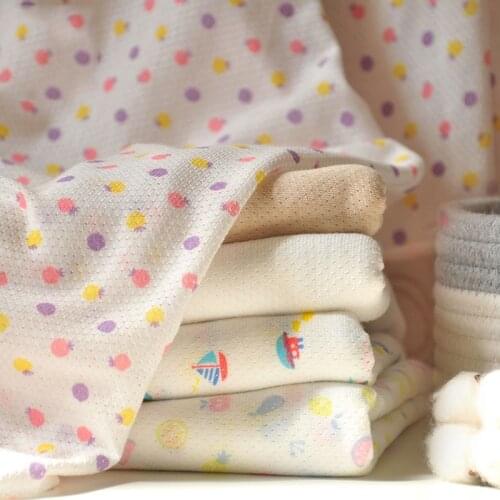 Cotton Knitting Fabric by Half Meter DIY Sewing Upholstery Baby Clothing Stretchy Printed Cartoon Cotton Fabric 50*205 cm
