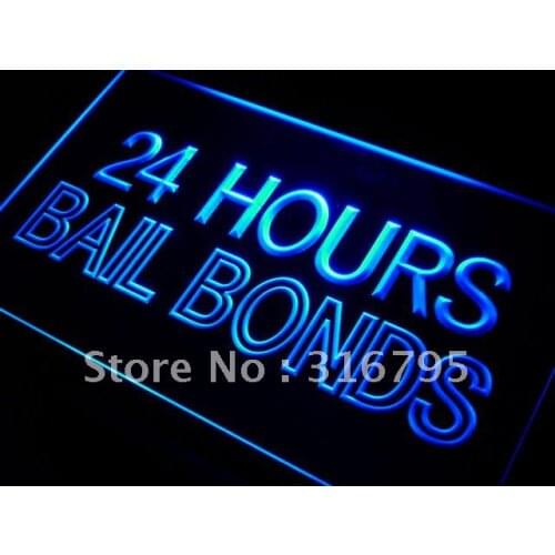 I461 Bail Bonds 24 Hours LED Neon Light Light Signs On/Off Switch 20+ Colors 5 Sizes