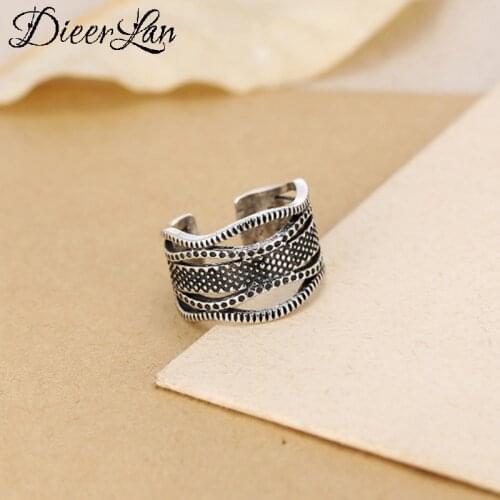 Hot Sale Silver Color Layer Chains Ring Female Big Large Retro Vintage Gothic Women Jewelry Rings