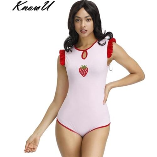 KnowU Large-Size ABDL Adult Baby One-piece Romper Jumpsuit Lingerie Bodysuit DDLG