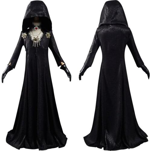 Resident Cosplay Costume Vampire Lady Dress Black Outfits Halloween Carnival Suit For Kids