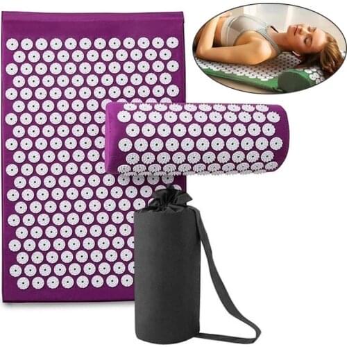Non-Slip Acupressure Cushion Massage Mat Body Pain Spike Fitness Pilates Exercise Pillow Yoga Mat Gift Bag Applicator Kuznetsov