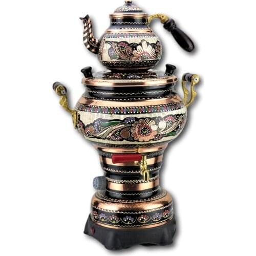 Sonay Copper Art Rose Flower Electric Thermostat Copper Urn