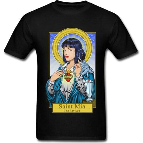 Smoking Wallace T-shirt Men Saint Pulp Fiction Tshirt Tales Of Violence And Redemption Adult T Shirts Funny God Designer Clothes