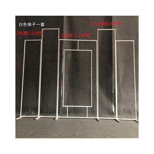 New wedding gold wrought iron geometry road lead frame detachable ornaments wedding props wrought iron rectangular screen