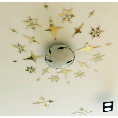 New style Acrylic mirror stars wall stickers Background wall ceiling decoration Home DIY art wall stickers