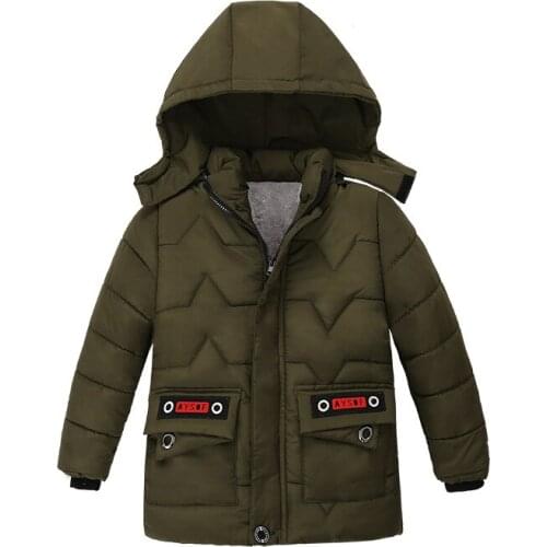Autumn Winter Baby Boys Jacket For Boys Children Windbreaker Kids Hooded Warm Outerwear Coat For Boy Clothes Cotton Jackets 2-4Y