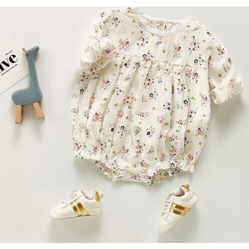 Autumn Princess Baby Girls Rompers Floral Blouse Clothing Set for Babies Newborn Bodysuit for Newborns Infant Baby Clothes 0-2Y