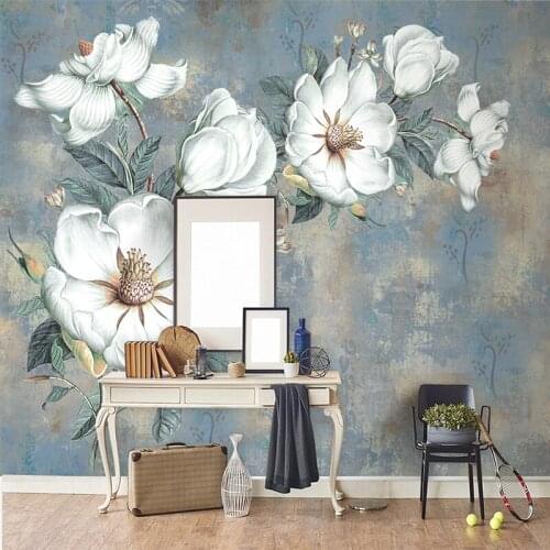 Custom 3D Wall Murals Wallpaper Waterproof Canvas Abstract Oil Painting Floral Mural Papel De Parede Wallpaper For Bedroom Walls