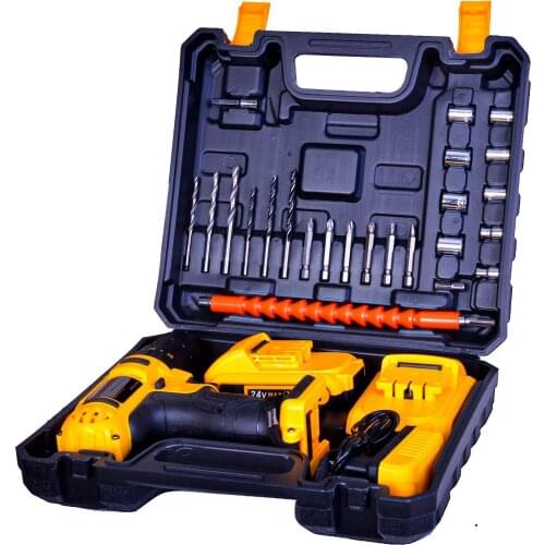 Sturdy Lion Metal Şanzumanlı Double Cordless Rechargeable Vidalama24 Piece Set Drill Percussion Screwing Drill 24 Pcs cordless hammer drill