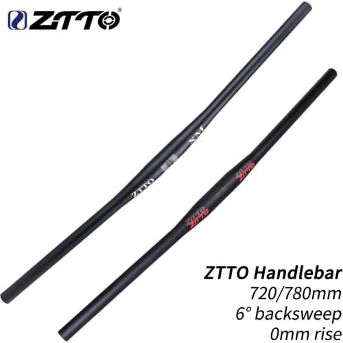 ZTTO XM MTB Bicycle Handlebar Black Handlebar 720mm 780mm 31.8mm Aluminum Alloy Flat Bar Straight Thick Tube 6 degree Backsweep