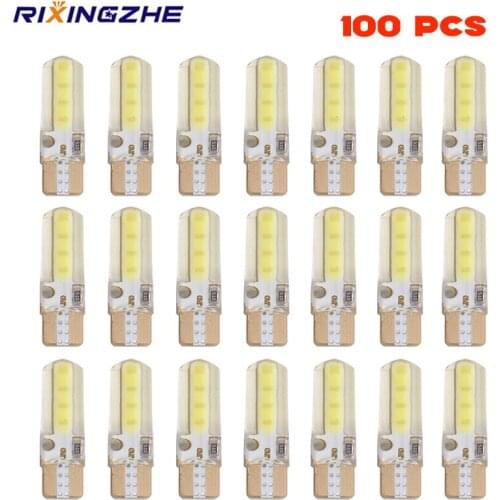 RXZ Wholesale 100pcs W5W LED T10 COB 194 168 Car led Bulb reading plate lamp Car Parking Lights Clearance Bulbs Interior light