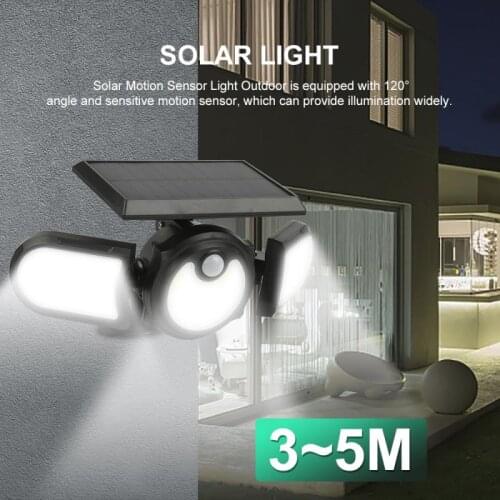 Garden LED Solar Lights Outdoor Adjustable Heads Solar Lamp Waterproof Solar Motion Sensor Light Wide Angle Illumination