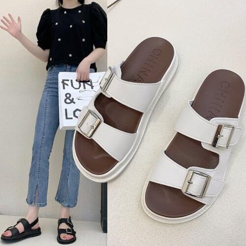 Casual Womens Sandals Thick Roman Shoes Womens Slippers Flat Wedge Womens Beach Shoes Zapatillas Mujer Female Footwear