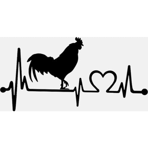 Heartbeat chicken car stickers cross country motorcycle auto parts exterior decoration fun car supplies multi color Decal PVC
