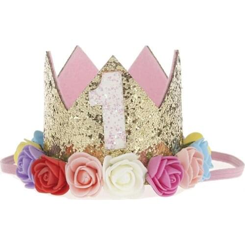 Happy Birthday Party Hats Decor Cap Birthday Hat Princess Crown 1st 2nd 3rd Year For Pets Dogs Cats Hairband