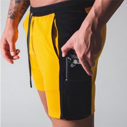 Side Pocket Gyms Shorts Men Running Sports Cotton Short Pants Fitness Workout Bermuda Shorts Summer Male Sport jogger Shorts men