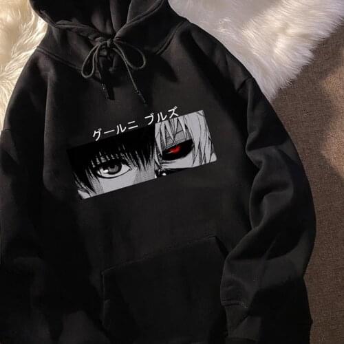 Tokyo Ghoul Kaneki Ken Eyes Japan Anime Print Pullovers Hoodie Loose Hip Hop Sweatshirt Punk Streetwear Harajuku Women Hoodie