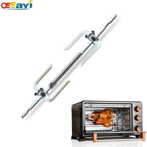 Stainless Steel Toaster Ovens Turkey Chicken Roaster Spit Rotisserie Fork Branch For BBQ Grill Kitchen Oven Accessories Set