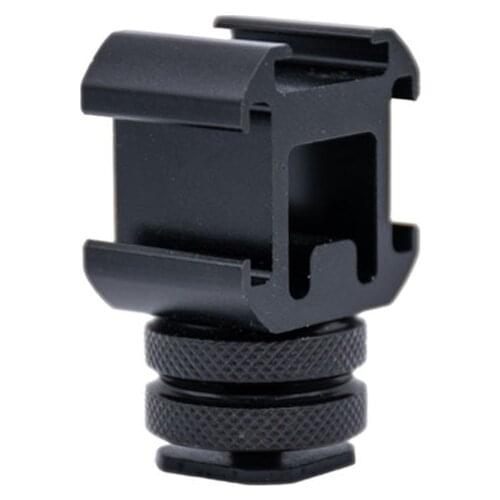 Three Head Extend Port Connect Microphone Use Metal Practical On Camera Mount Hot Shoe Base Set Smooth Adapter For Video Light
