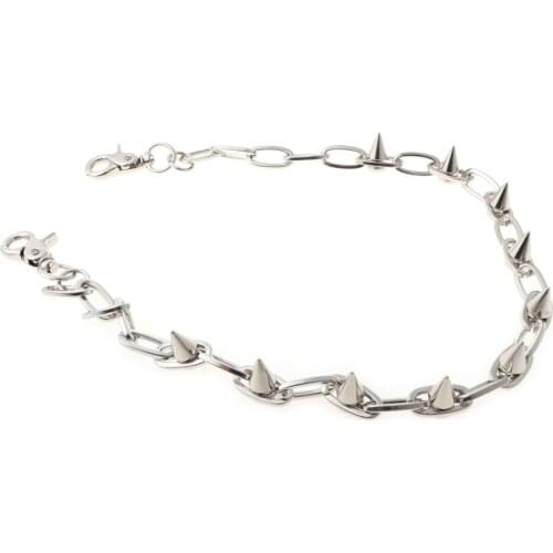 Punk Spike Jeans Decor Pants Chain Secure Travel Wallet Chain Heavy Duty Jeans Link Coil Leash Jewelry