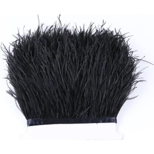 1meters High Quality Ostrich Feathers Trim plumes Ribbon 10-15cm for Wedding Dress Clothing Sewing Decoration plume crafts