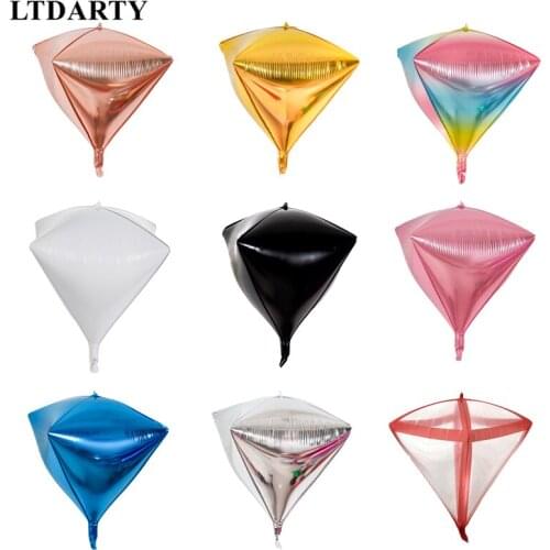 1pcs /24inch rose gold diamond tetrahedron balloon wedding decoration birthday party balloon christmas baby shower aluminum foil