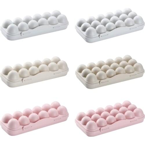 12/18 Grids Egg Storage Box Food Container Egg Refrigerator Storage Box With Cover Household Kitchen Box Shelf 1Pc