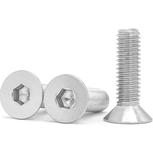 10/50pcs UNC US 2#-56 4#-40 6#-32 8#-32 10#-24 304 A2 Stainless Steel Hex Hexagon Socket Flat Countersunk Head Screw Bolt