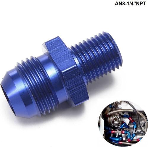 10PCS/LOT Straight Male Oil Cooler Fuel Oil Hose Fitting Adapter AN8-1/4''NPT