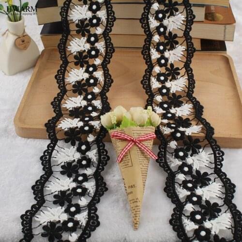 10yard 9.5cm Multicolor african lace fabric ribbon trim party wedding decoration for home water-soluble embroidery fabric lace