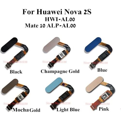 100% Original For Huawei NOVA 2S HWI-AL00 Mate10 Home Button Fingerprint Sensor Scanner Unlock Key Flex Cable Replacement parts
