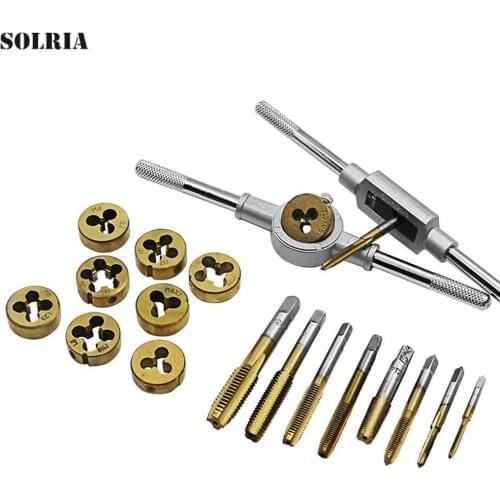 20Pcs Multifunction NC Screw Tap & Die Set External Thread Cutting Tapping for Mechanics Garage Workshop Hand Tools Kit