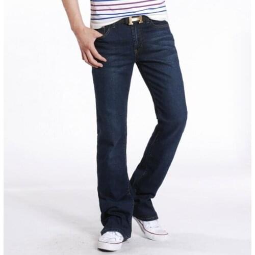 2020 Japan and South Korea autumn new mens jeans dark blue denim stretch jeans