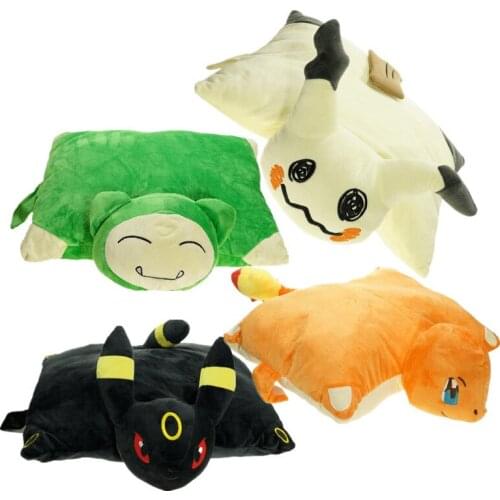 35cm*40cm Pokemon Game Cartoon Mimikyu Umbreon Charmander Snorlax Plush Doll Pillow Cushion Soft Cushion Pikachu Toy Dolls