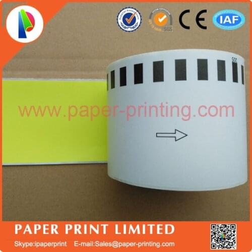 50 Refill Rolls Compatible DK-44605 Label 62mm*30.48M Continuous Compatible for Brother Label Printer Yellow Paper DK-4605