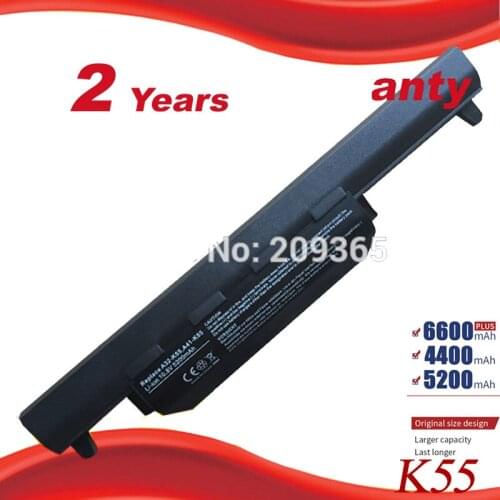 Laptop battery FOR Asus X75A X75V X75VD X45VD X45V X45U X45C X45A U57VM U57A X55U X55C X55A A32-K55 X55V X55VD free shipping