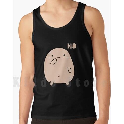 Honest Blob Says No tank tops vest sleeveless Blob Honest Cute Cartoon Pink Fat No Doodle Shy Freehand Bean